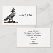 Carte De Visite Faucon de chasse héraldique portant le casque C (Devant / Derrière)