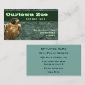 Carte De Visite Faucon sur pierre verte (Devant / Derrière)