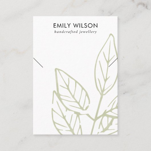 CARTE DE VISITE FAUNA EN FEUILLE TROPICALE VERT AFFICHAGE B (Devant)