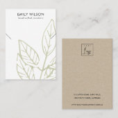 CARTE DE VISITE FAUNA EN FEUILLE TROPICALE VERT AFFICHAGE B (Devant / Derrière)