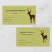 Carte De Visite Faune d'animal de cerfs communs (Devant / Derrière)