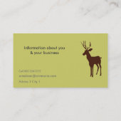 Carte De Visite Faune d'animal de cerfs communs (Dos)
