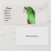 Carte de visite faunique des oiseaux de Perroquet  (Devant / Derrière)