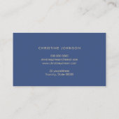 Carte De Visite fausse feuille d'or abeille sur bleu (Dos)