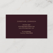 Carte De Visite fausse feuille d'or abeille sur modèle bordeaux (Dos)