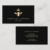 Carte De Visite fausse feuille d'or logo de la reine abeille (Devant / Derrière)