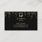 Carte De Visite fausse feuille d'or points de pluie écouteurs de m (Dos)