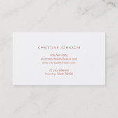 Carte De Visite fausse feuille d'or rose musique treize clef (Dos)