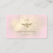 Carte De Visite fausse parties scintillant queen bebe rose (Devant)