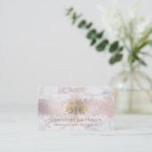 Carte De Visite fausse parties scintillant rose or lotus fleur | s (Debout devant)