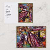 Carte De Visite FAUST/ Masque Mystérieux Avec Chouette, Blanc Viol (Devant / Derrière)