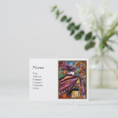 Carte De Visite FAUST/ Masque Mystérieux Avec Chouette, Blanc Viol (Debout devant)