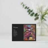 Carte De Visite FAUST / Masque Mystérieux Avec Chouette, Noir Viol (Debout devant)