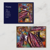 Carte De Visite FAUST / Masque Mystérieux Avec Chouette, Violet (Devant / Derrière)