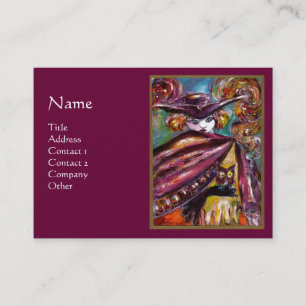 Carte De Visite FAUST / Masque Mystérieux Avec Chouette, Violet