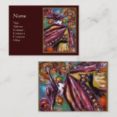 Carte De Visite FAUST / Masque mystérieux avec hibou, Brown violet (Devant / Derrière)