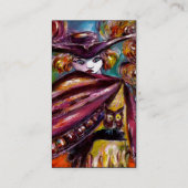 Carte De Visite FAUST Mystérieux Masque Avec Chouette, Papier Noir (Dos)