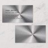 Carte De Visite Faux Acier Inoxydable Arts martiaux (Devant / Derrière)