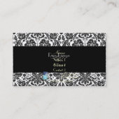 Carte De Visite Faux argent baroque damassé /noir (Dos)