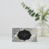 Carte De Visite Faux argent baroque damassé /noir (Debout devant)