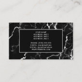 Carte De Visite Faux Black Marble Texture Look Avec Texte Personna (Dos)