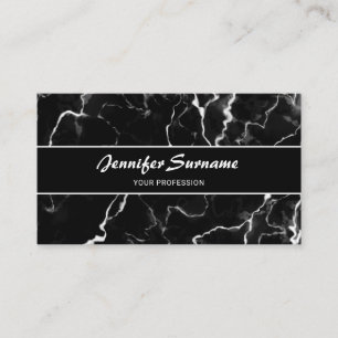 Carte De Visite Faux Black Marble Texture Look Avec Texte Personna