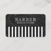Carte De Visite Faux black pattern comb barber (Devant)