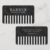 Carte De Visite Faux black pattern comb barber (Devant / Derrière)