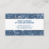 Carte De Visite Faux Blue Parties scintillant Glam Parties scintil (Dos)
