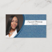 Carte De Visite Faux Blue Parties scintillant Professional Photo p (Devant)