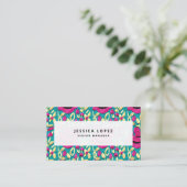 Carte De Visite Faux Broderie Floral Modèle Professionnel (Debout devant)