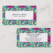 Carte De Visite Faux Broderie Floral Modèle Professionnel (Devant / Derrière)