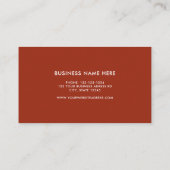 Carte De Visite Faux Brown Cuir Moderne Design Simple (Dos)
