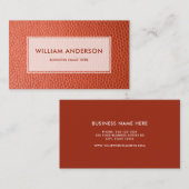 Carte De Visite Faux Brown Cuir Moderne Design Simple (Devant / Derrière)