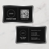 Carte De Visite Faux cadre métallique avec logo et code (Devant / Derrière)