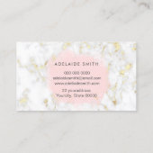 Carte De Visite FAUX cercle de papier rose aquarelle sur marbre (Dos)