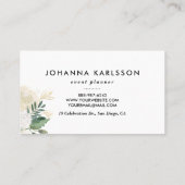 Carte De Visite Faux Chalkboard Aquarelle Fleurs & Parties scintil (Dos)