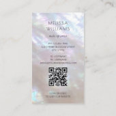 Carte De Visite FAUX Code Qr Holographique Iridescent Lily (Dos)