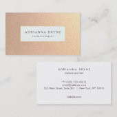 Carte De Visite Faux Copper élégant et chic (Devant / Derrière)