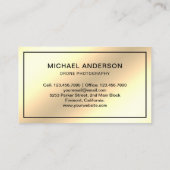 Carte De Visite Faux Cream Gold Foil Photographie de drone moderne (Dos)