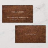Carte De Visite Faux Cuir Brown (Devant / Derrière)
