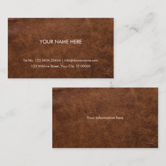 Carte De Visite Faux Cuir Brown (Devant / Derrière)