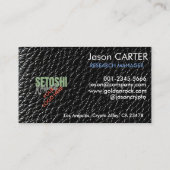 Carte De Visite faux cuir noir accepter bitcoin moderne (Dos)