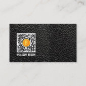 Carte De Visite faux cuir noir accepter bitcoin moderne (Devant)