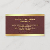 Carte De Visite Faux Cuir Or Stethoscope Médicale Professionnel (Dos)