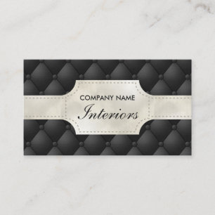 Carte De Visite Faux cuir touffeté noir et blanc