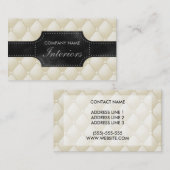 Carte De Visite Faux Cuir Tufté Blanc Et Noir (Devant / Derrière)