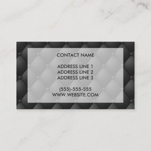 Carte De Visite Faux Cuir Tufté Noir Et Blanc (Dos)