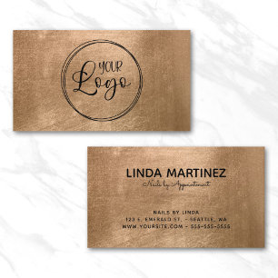 Carte De Visite Faux Cuivre Doré Feuille Votre Logo