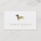 Carte De Visite faux dachshund feuille d'or (Devant)